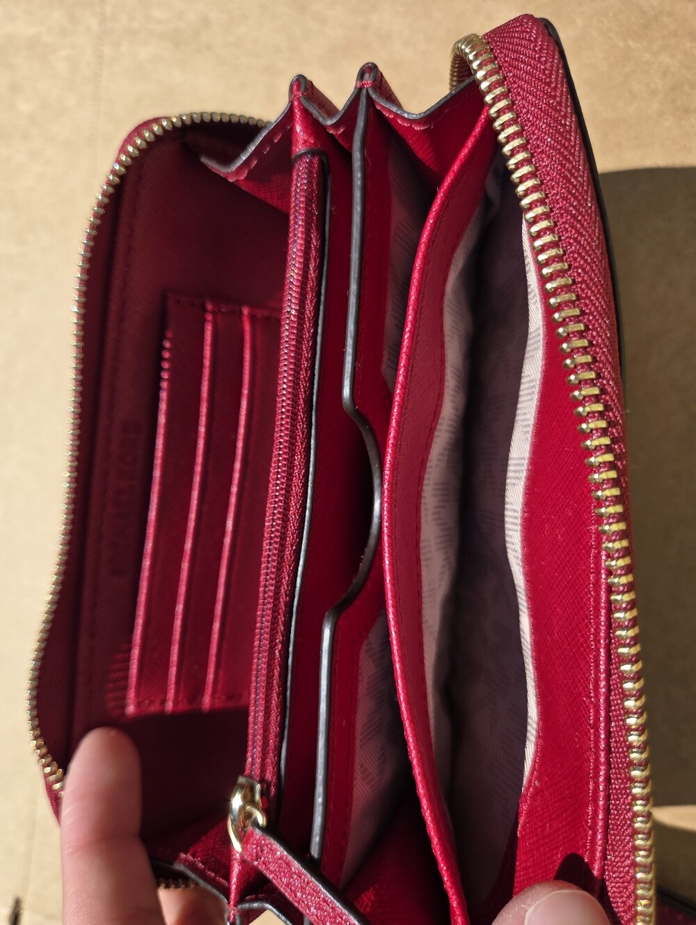 Michael Kors Wallet Wristlet Saffiano Leather Red - Picture 10 of 12
